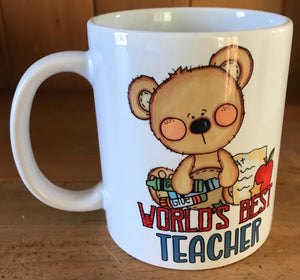 Best teacher teddy bear mug - Image #1