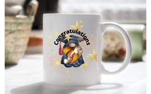Graduation congrats gnome star mug with chocolate bouquet - male gnome - Image #2