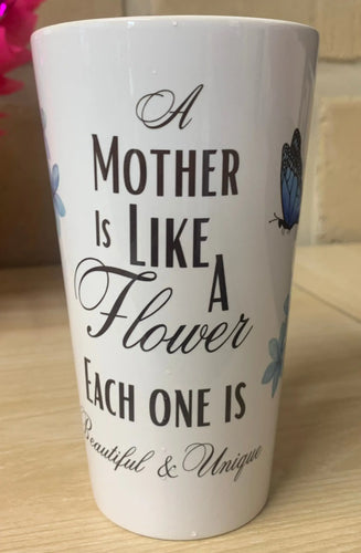 A Mother is Like A Flower Each One is Beautiful and Unique mug with lollies - Image #1