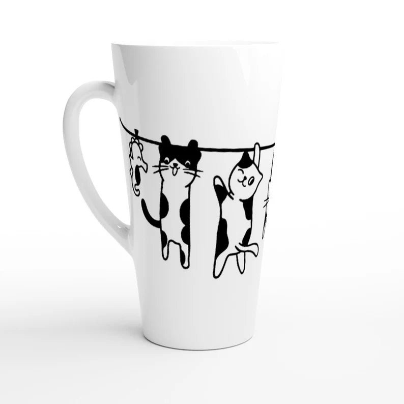Cats on line mug with lollies or mug with chocolate/ lolly bouquet