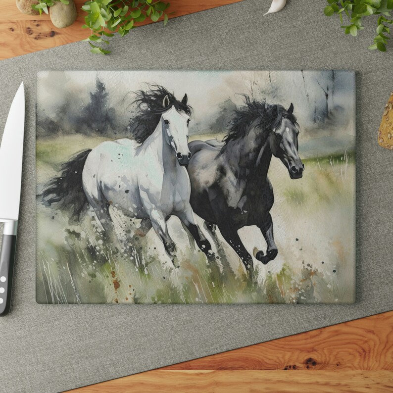 Horse glass cutting board