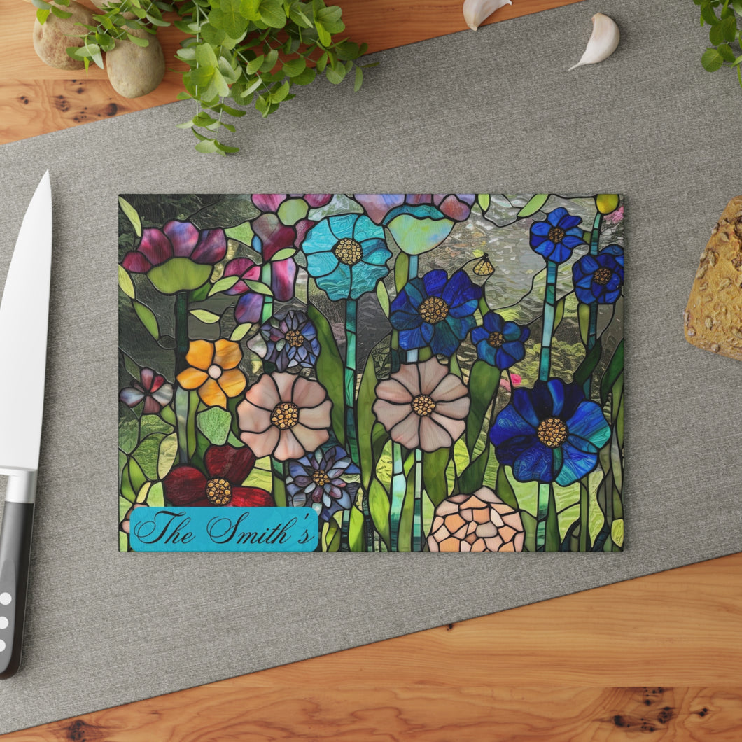 Personalised or plain stained Glass look cutting board