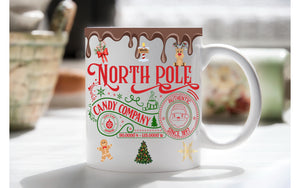Christmas North Pole mug with xmas treats