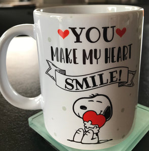 You make my heart smile mug