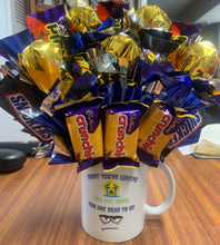 Load image into Gallery viewer, Sorry you&#39;re leaving mug chocolate bouquet
