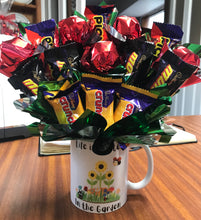 Load image into Gallery viewer, Life is better in the garden mug with chocolate bouquet
